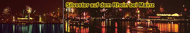 Silvester-Rheinschifffahrt von Rüdesheim zum Silvesterfeuerwerk bei Mainz